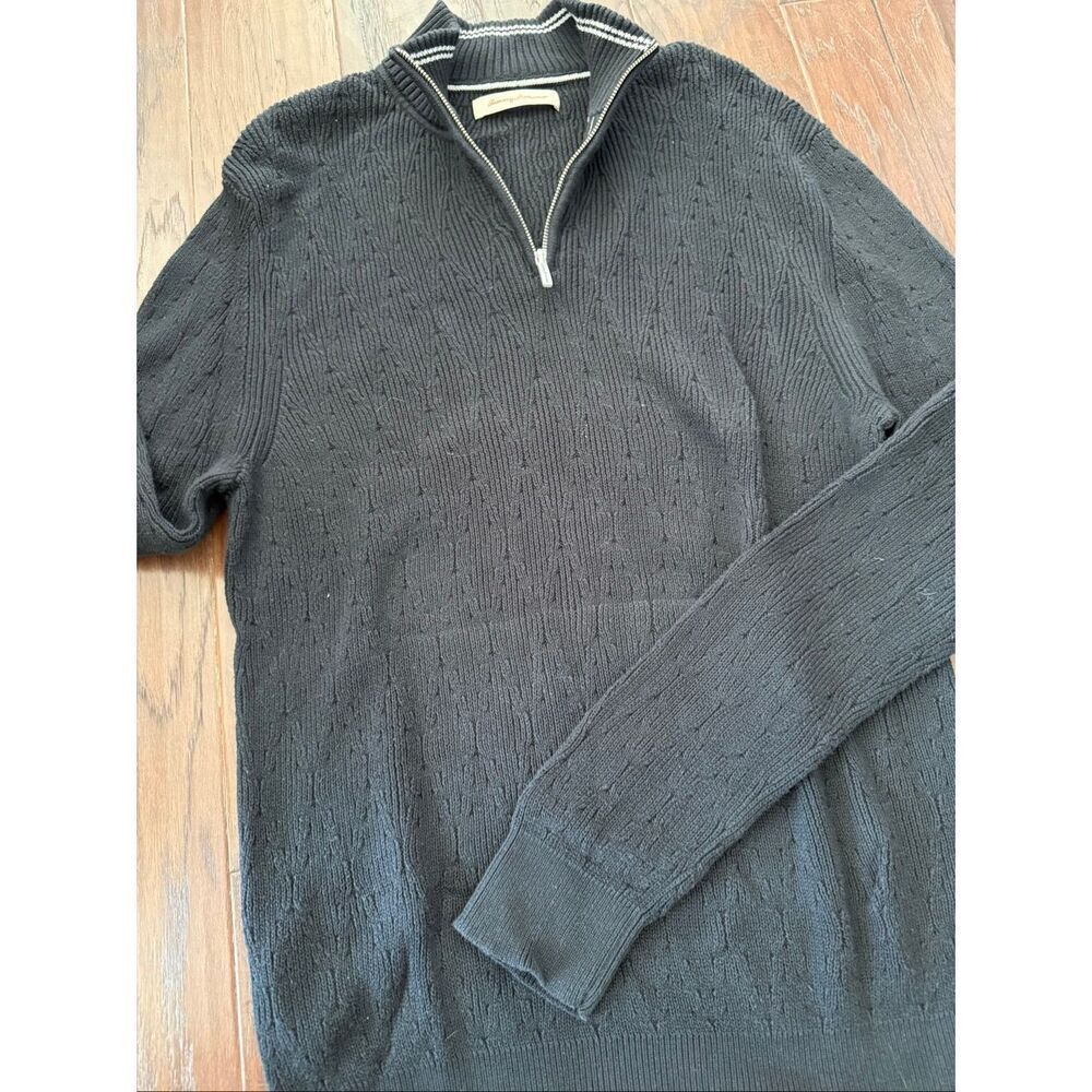 Tommy Bahama Basket-Weave Cotton Quarter Zip Pullover XL - Picture 2 of 8